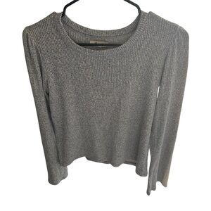 Madewell‎ Ribbed Gathered Sleeve Top Gray Size Small